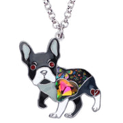 Crystal Rhinestone French Bulldog Pendant Necklace