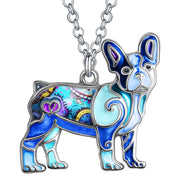 Colorful French Bulldog Pendant Necklace