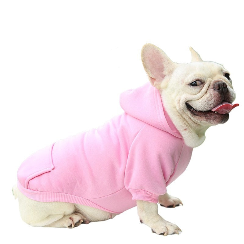 Comfy Single Color Dog Hoodie with Pocket