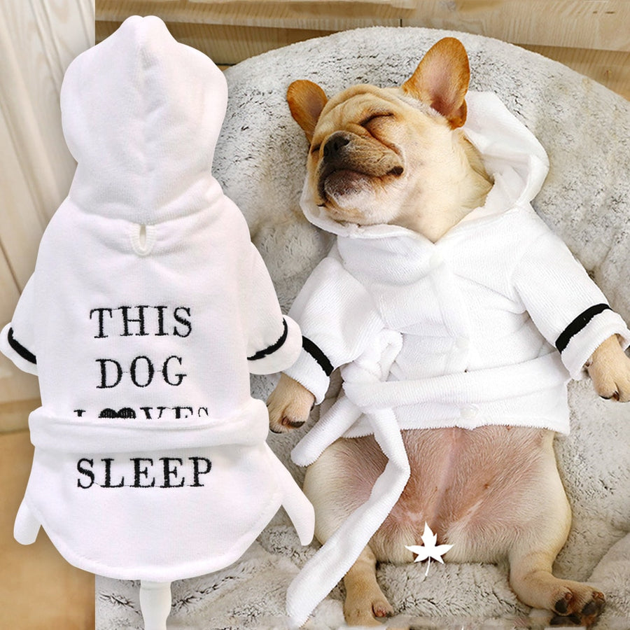 This Dog Loves Sleep Cozy Dog Bathrobe