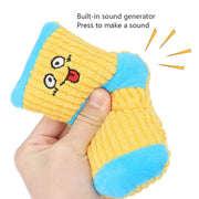 Funny Face Plush Fuzzy Sock Dog Toy