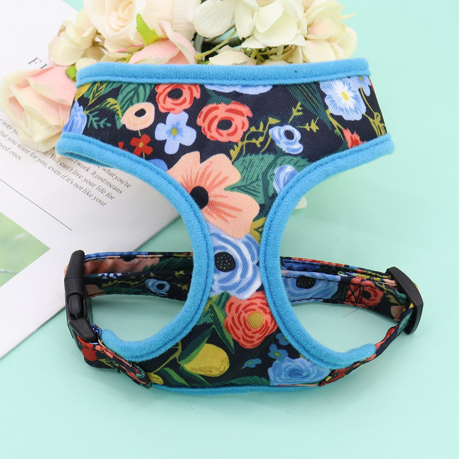 Bright Floral Print Nylon Dog Harness