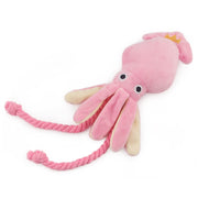 Plush Pink Squid Interactive Dog Toy