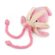 Plush Pink Squid Interactive Dog Toy