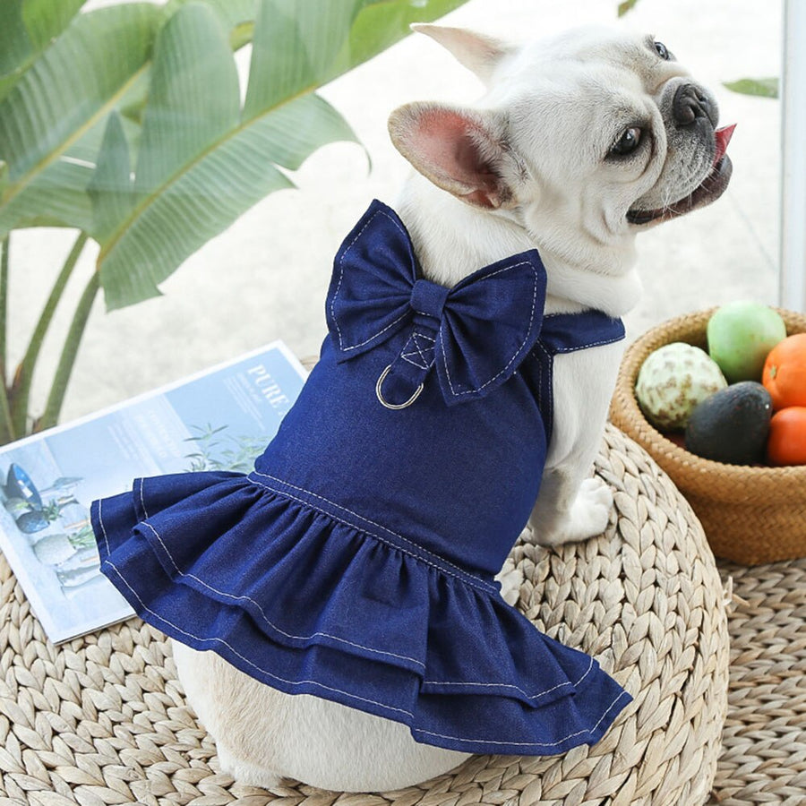 Pretty Dark Wash Denim Dog Dress