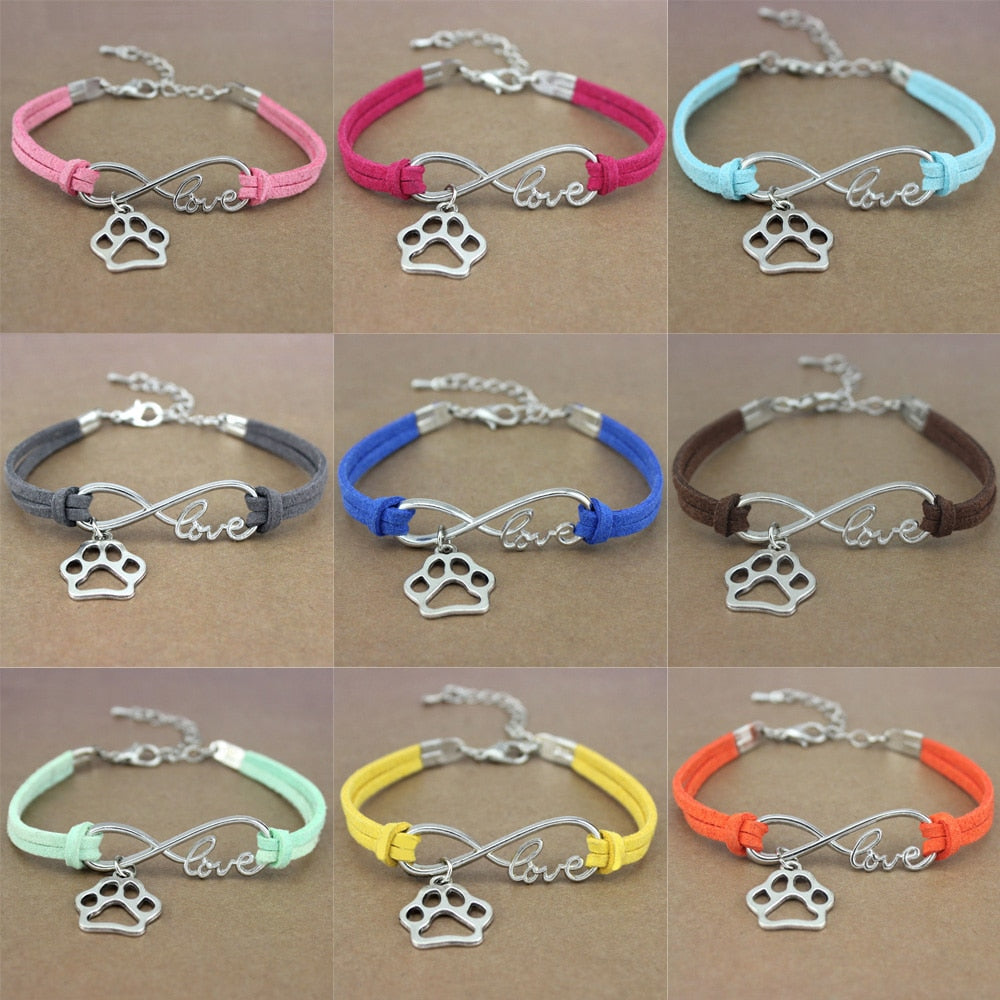 Dog Paw Love Suede Rope Bracelet