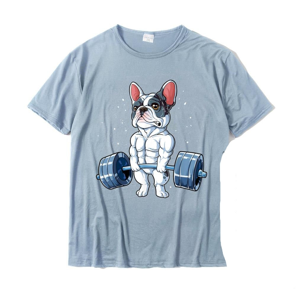 Funny Weightlifting French Bulldog Men's T-Shirt