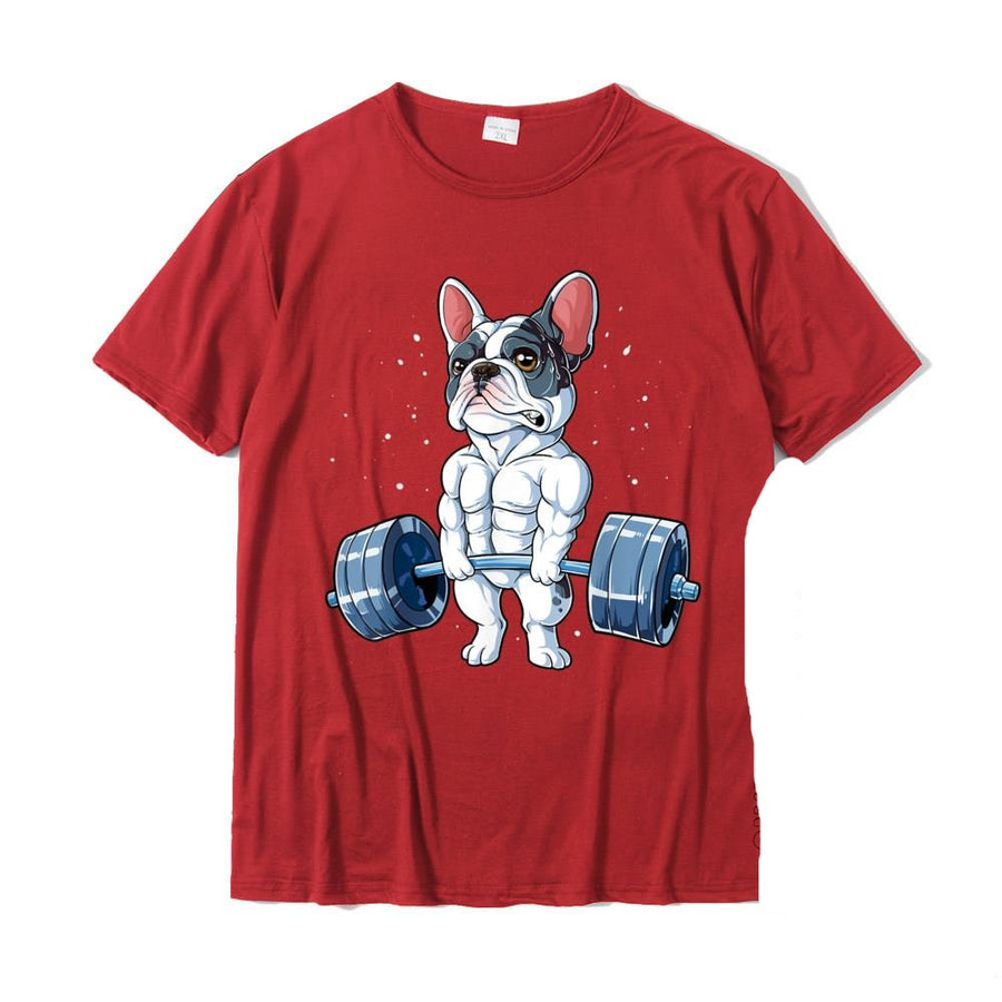 Funny Weightlifting French Bulldog Men's T-Shirt