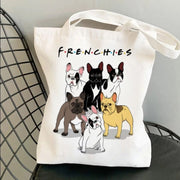 Cute Frenchie Friends Canvas Tote Bag