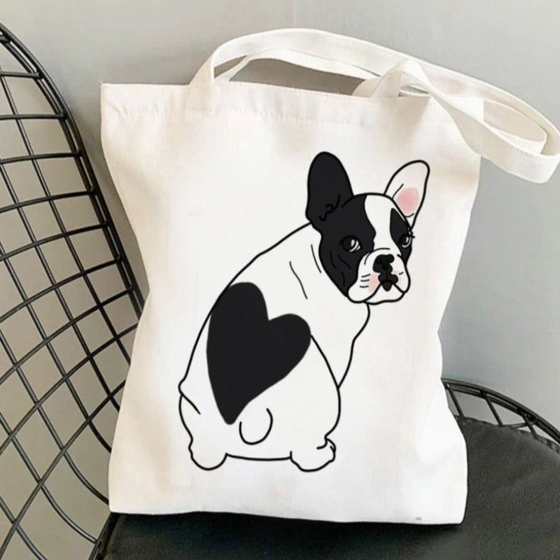 French Bulldog Portrait Canvas Tote Bag