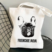 Charcoal Frenchie Mom Canvas Tote Bag