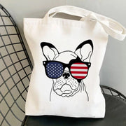 Frenchie with Sunglasses Canvas Tote Bag