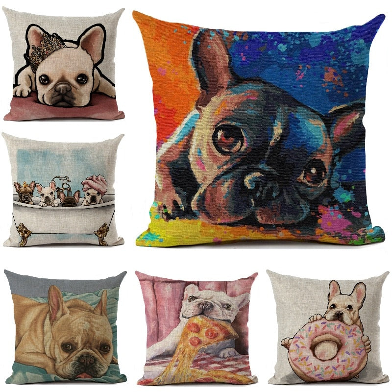 French Bulldog Tapestry Throw Pillow Cover