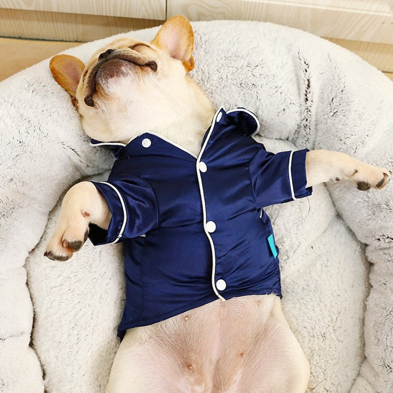 Luxury Silk Button-Front Dog Pajamas