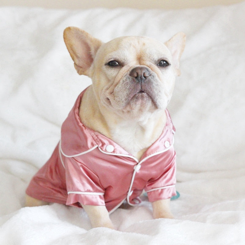 Luxury Silk Button-Front Dog Pajamas