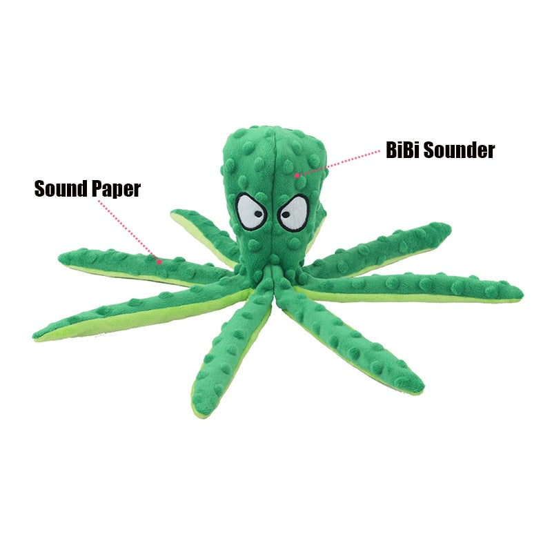 Cute Plush Octopus Interactive Dog Toy