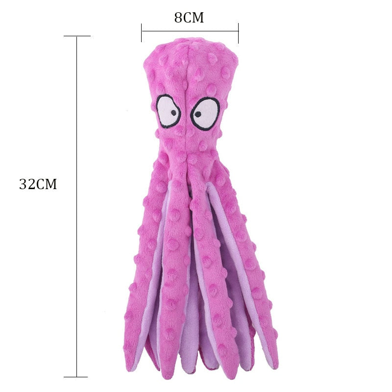 Cute Plush Octopus Interactive Dog Toy