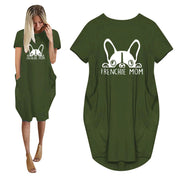 Frenchie Mom Women's T-Shirt Dress with Pockets