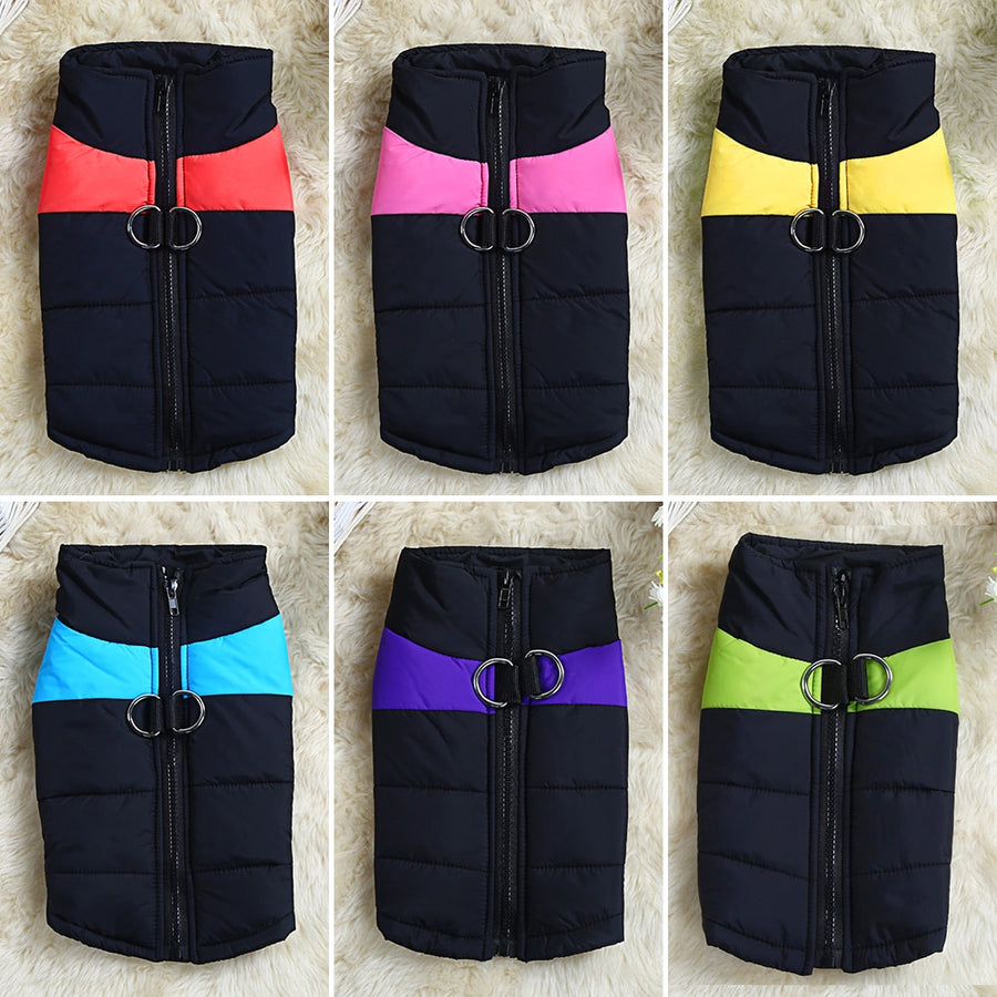 Waterproof Color Block Dog Puffer Vest