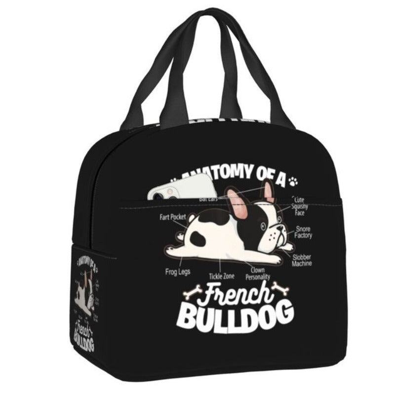 Anatomy of a French Bulldog Insulated Lunch Bag