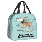 Anatomy of a French Bulldog Insulated Lunch Bag