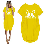 Frenchie Mom Women's T-Shirt Dress with Pockets