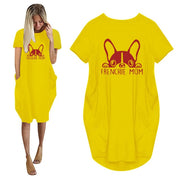 Frenchie Mom Women's T-Shirt Dress with Pockets