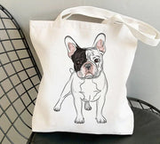 French Bulldog Portrait Canvas Tote Bag