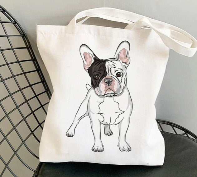 French Bulldog Portrait Canvas Tote Bag