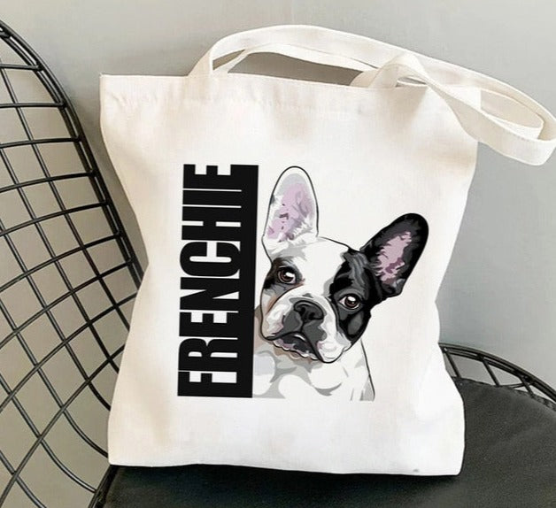 French Bulldog Portrait Canvas Tote Bag