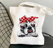 French Bulldog Portrait Canvas Tote Bag