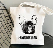 Charcoal Frenchie Mom Canvas Tote Bag