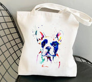 French Bulldog Portrait Canvas Tote Bag