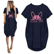 Frenchie Mom Women's T-Shirt Dress with Pockets