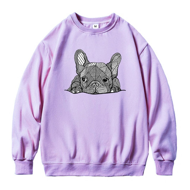 Zentangle Frenchie Women's Crew Neck Sweatshirt