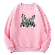 Zentangle Frenchie Women's Crew Neck Sweatshirt