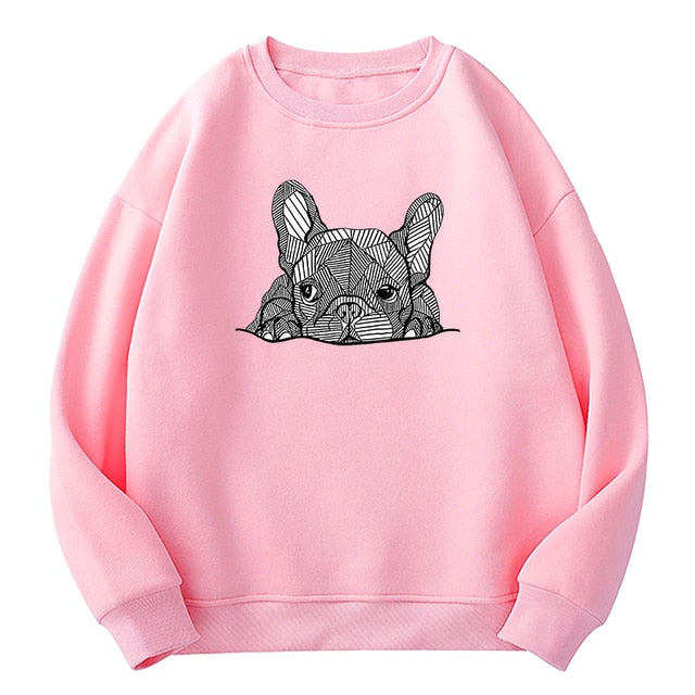 Zentangle Frenchie Women's Crew Neck Sweatshirt