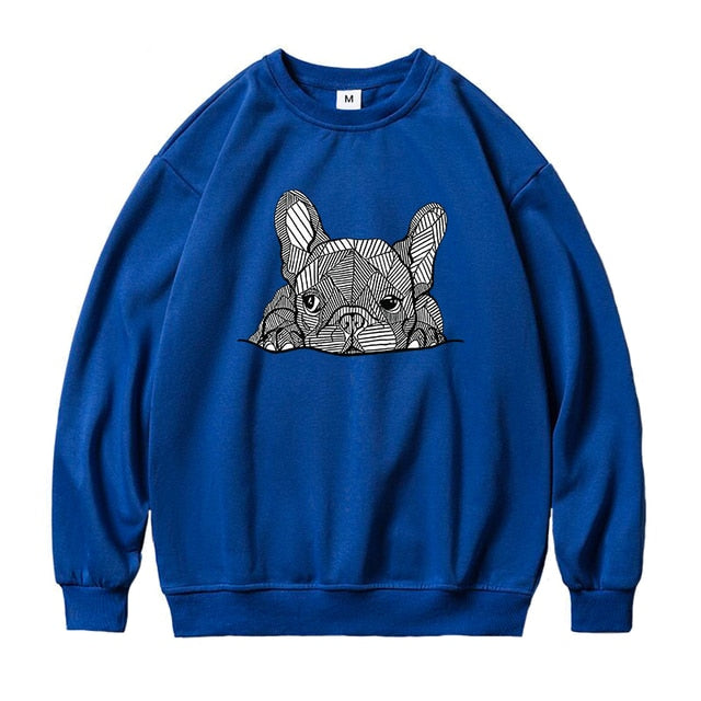 Zentangle Frenchie Women's Crew Neck Sweatshirt