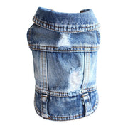 Distressed Washed Denim Dog Vest