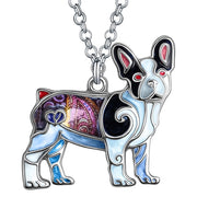 Colorful French Bulldog Pendant Necklace