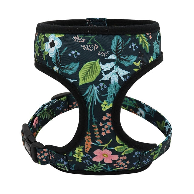 Bright Floral Print Nylon Dog Harness