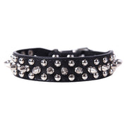 Adjustable Leather Spiked Dog Collar