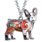 Colorful French Bulldog Pendant Necklace