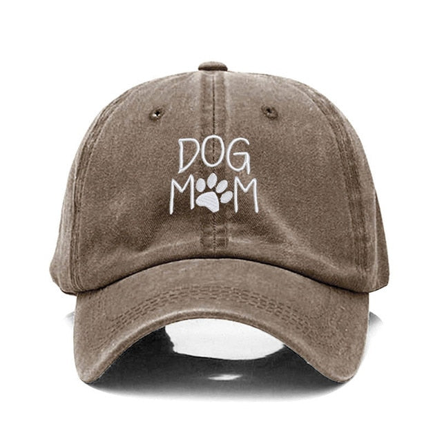 Dog Mom Paw Print Vintage Baseball Cap