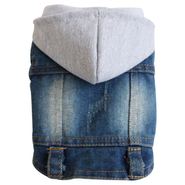 Distressed Washed Denim Dog Vest