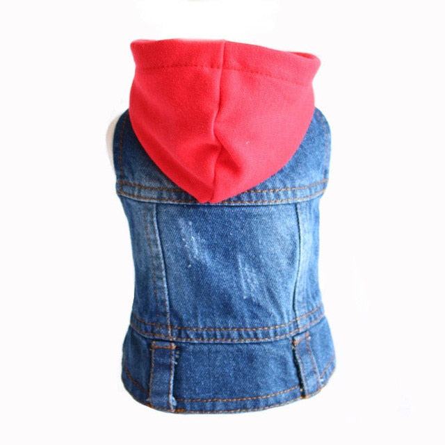 Distressed Washed Denim Dog Vest