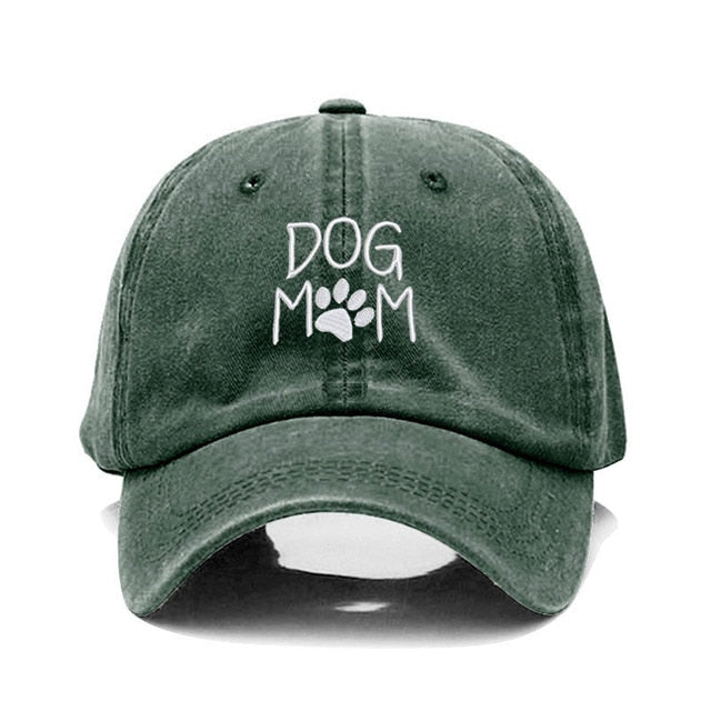 Dog Mom Paw Print Vintage Baseball Cap