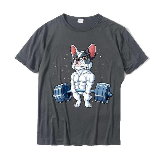 Funny Weightlifting French Bulldog Men's T-Shirt