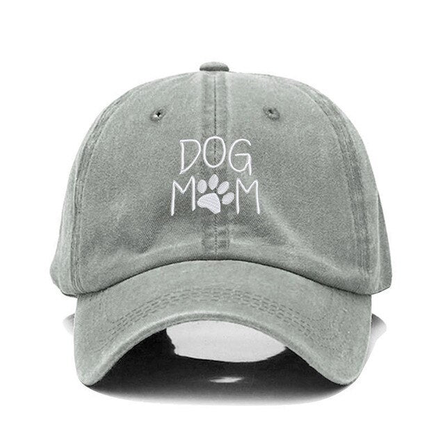 Dog Mom Paw Print Vintage Baseball Cap