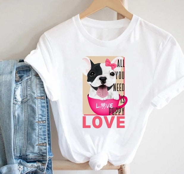 All You Need Is Puppy Love Frenchie Women's T-Shirt